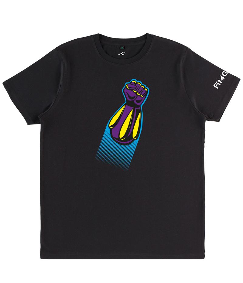 T-Shirt Pugno Jeeg Robot nera