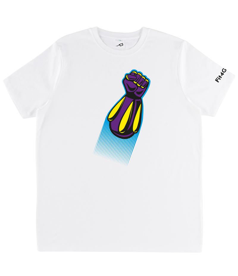 T-Shirt Pugno Jeeg Robot bianca