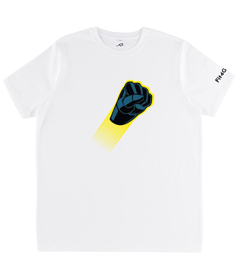 T-Shirt Pugno Mazinga Z bianca
